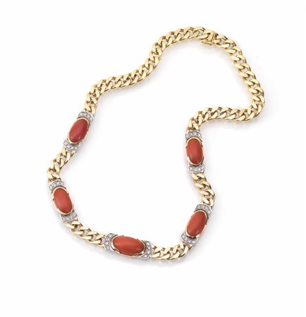 Collana, Repossi, in oro giallo, oro bianco, corallo e diamantirealizzata a...
