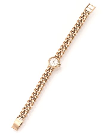 Bracciale-orologio, Ebel, anni '40, in oro rosa 18 ktPiccola cassa circolare...