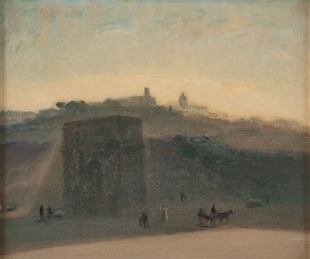 MACEO CASADEI (Forlì 1899 - 1992) "Mattino romano", 1964. Olio su tela...