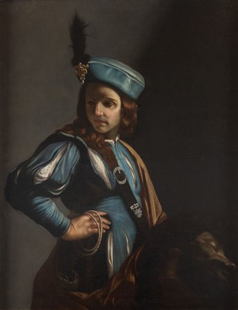 Maestro del XVII secolo. "Davide con la testa di Golia", da Guido Gagnacci....