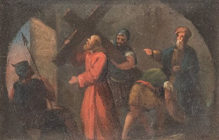 ALESSANDRO GUARDASSONI (Bologna 1819 - 1888), attr. "La condanna". Bozzetto. Olio su...