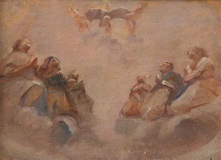 BRUNO SEMPREBON (Modena 1906 - 1995) "Bozzetto per baccanale". Olio su...