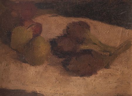 GIULIO FIORI (Bologna 1909 - 1991) "Natura morta con carciofi". Olio su...