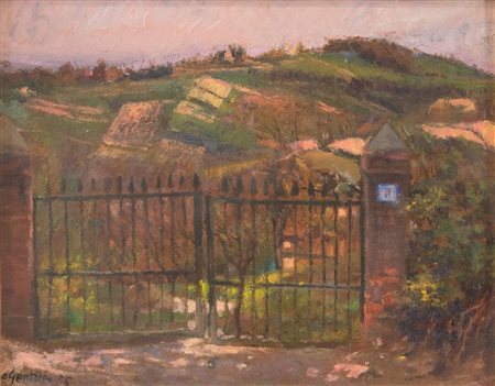 ARNALDO GENTILI (Bologna 1890 - 1988) "Paesaggio". 1956. Olio su tela. Cm...