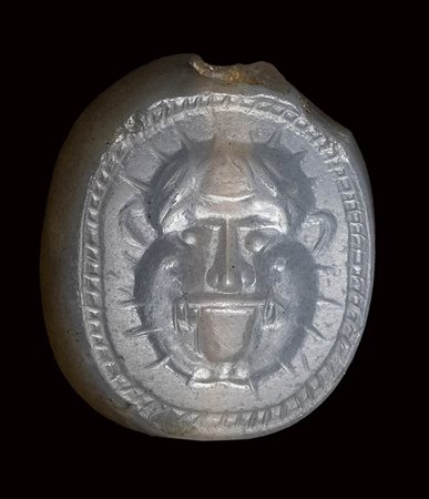 A rare greek chalcedony seal intaglio. Gorgone. <br><br>Late 6th century B.C.- early 5th century B.C. 