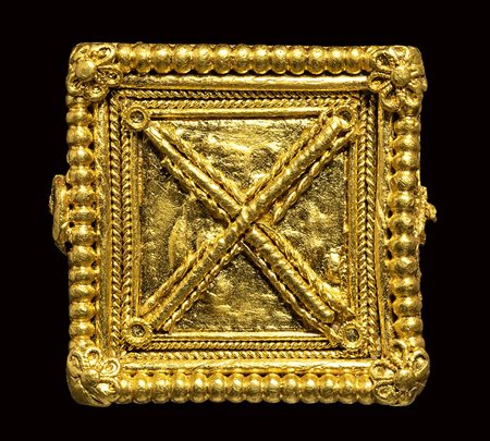 A greek gold ornamental plaque. <br><br>4th century B.C. 