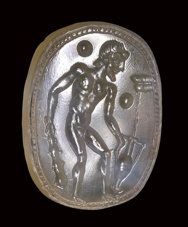 An etruscan chalcedony intaglio. Hercules. Late 4th - early 3rd century B.C.