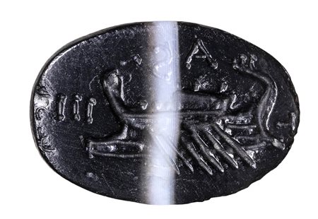 An italic banded agate intaglio. Warship. 2nd century B.C.