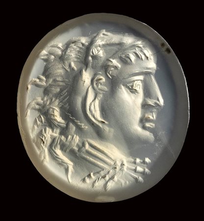 A roman chalcedony intaglio. Alexander the Great. 1st - 2nd century A.D.
