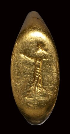 A roman gold engraved ring. Nike.<br><br>1st century A.D.