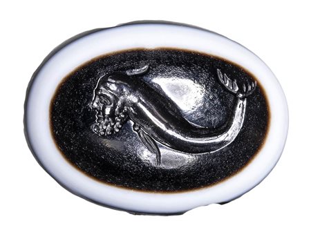 A roman three-layered agate intaglio. Hybrid sea creature. 1st century  B.C. - 1st century A.D.