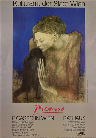 PICASSO IN WIEN manifesto, 84x59 cm Stampato in occasione della mostra...