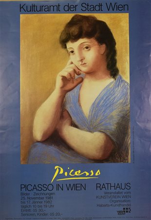 PICASSO IN WIEN manifesto, 84x59 cm Stampato in occasione della mostra...