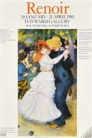 RENOIR DANCE AT BOUGIVAL manifesto, 75x51 cm Realizzato da Hayward Gallery,...