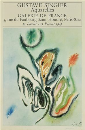 GUSTAVE SINGIER ACQUARELLES manifesto, 70x50 cm realizzato da S.p.A. Fratelli...