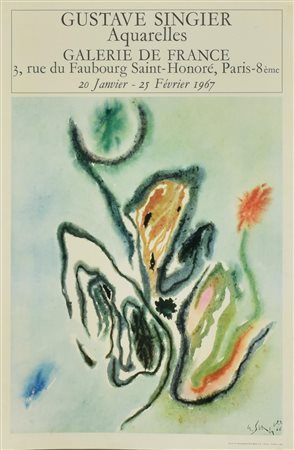 GUSTAVE SINGIER ACQUARELLES manifesto, 70x50 cm realizzato da S.p.A. Fratelli...