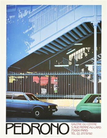 PEDRONO manifesto, 85x65 cm per la mostra 'Pedrono' tenutasi alla Galerie du...