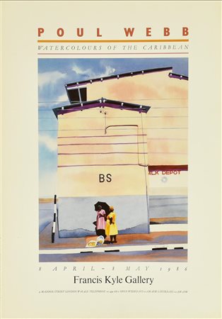 POUL WEBB manifesto, 60x42 cm per la mostra Poul Webb tenutasi alla Francis...