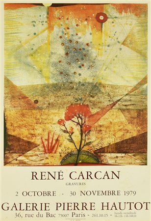 RENE CARCAN manifesto, 75x50 cm per la mostra Rene Carcan tenutasi alla...