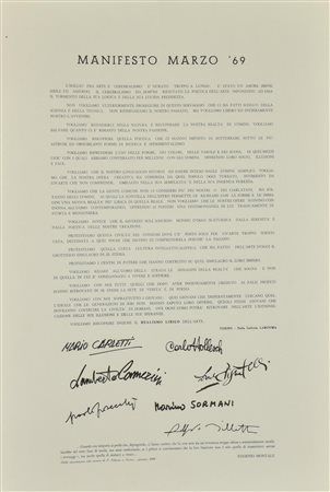MANIFESTO MARZO 69 manifesto, 69x43 cm realizzato dalla Galleria Laminima,...