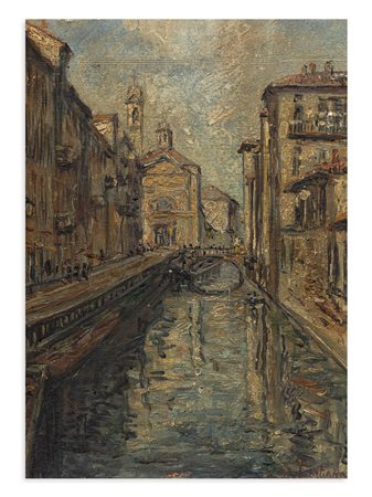 ALDO DA CORTIANA (1908-?) - Naviglio di via Molino delle Armi