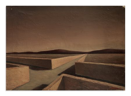 LUIGI RAPUZZI JOHANNIS (1905-1968) - Quadrivio rosso, 1957