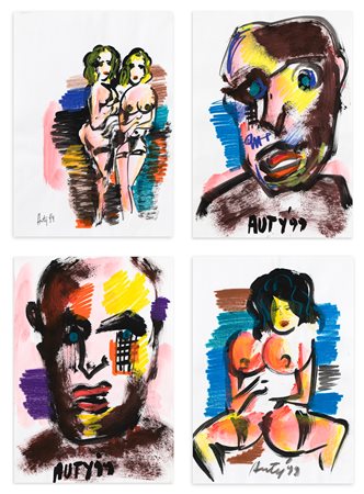 FILIPPO AUTI  - Lotto unico composto da 4 opere