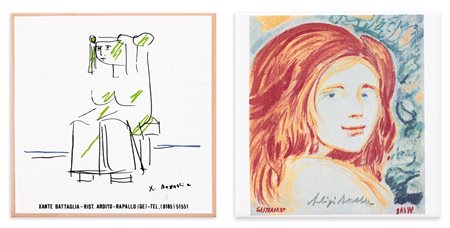 AUTORI VARI (SASSU, BATTAGLIA) - Lotto unico composto da 2 opere 