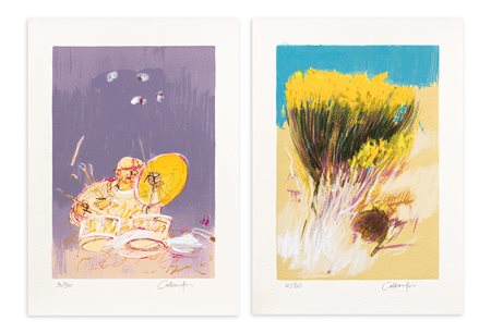 GIANCARLO CAZZANIGA (1930-2013) - Lotto unico composto da 2 opere grafiche