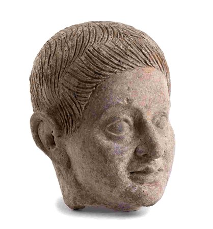 ETRUSCAN TERRACOTTA PORTRAIT 5th - 4th centuries BC height cm 23 Molded...