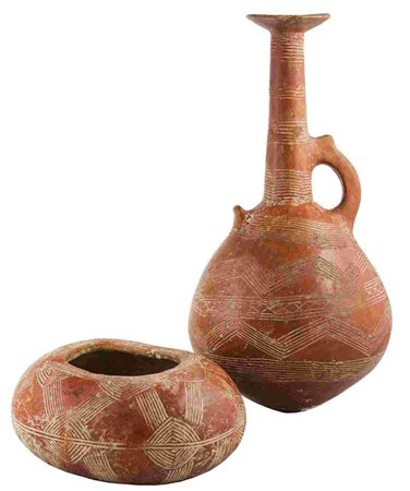 COUPLE OF CYPRIOT RED POLISHED WARE POTTERY Early Bronze Age, 2150–1750 BC...