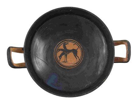 GREEK BLACK-FIGURE KYLIX Second half of 5th century BC diam. cm 20,5; height...