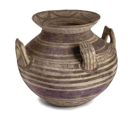 DAUNIAN FUNNEL-KRATER Daunio IIa Phase, ca. 550 - 500 BC height cm 28,5;...