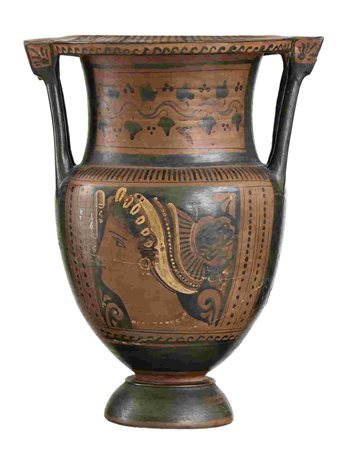 APULIAN RED-FIGURE COLUMN-KRATER Near to the Stoke-on-Trent Painter, ca. 340...