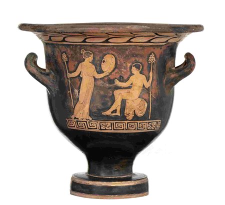 LUCANIAN RED-FIGURE BELL-KRATER Near the Roccanova Painter, second half of...