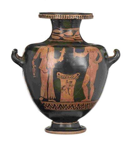 LUCANIAN RED-FIGURE HYDRIA Second half of 4th century BC height cm 22,5 A...