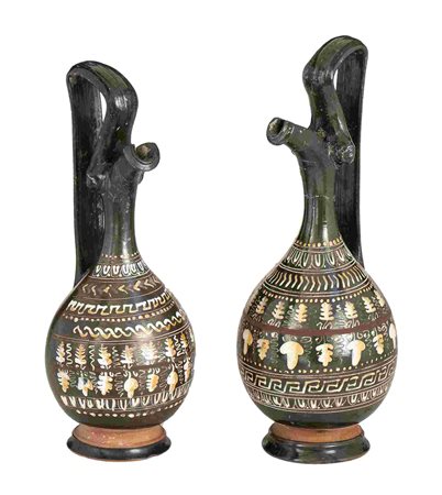 COUPLE OF APULIAN GNATHIA-WARE EPICHYSIDES Late 4th century BC height max cm...