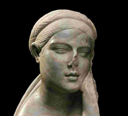 ROMAN GREY MARBLE STATUE OF A SLEEPING GIRL Mid - end 2nd century AD length m...