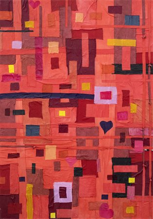 Anna Maria Tani, Composizione in rosso e cuori, 2019