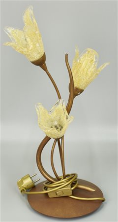 LAMPADA DA TAVOLO lamapada da tavolo a forma di tulipani in vetro con base in...