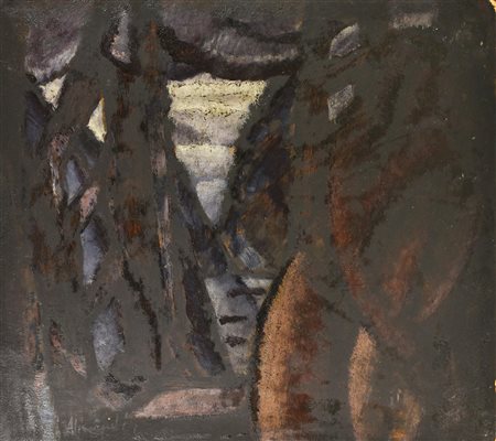 Enrico Allimandi SENZA TITOLO olio su cartone, cm 50x60