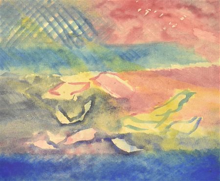 Pier Luigi Lavagnino VEGETALE acquarello su carta di riso, cm 32,5x39,5 sul...