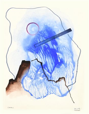 Tullio Crali COMPOSIZIONE gouache, china e tempera su carta, cm 20x15,5 firma