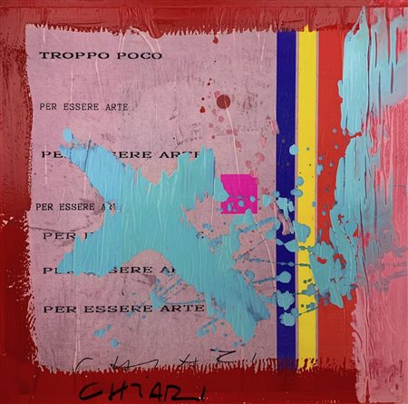 Giuseppe Chiari TROPPO POCO PER ESSERE ARTE tecnica mista e collage su...