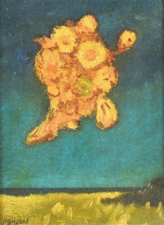 Pippo Pozzi FIORI olio su tela, cm 24x18 firma sul retro: titolo e timbro...