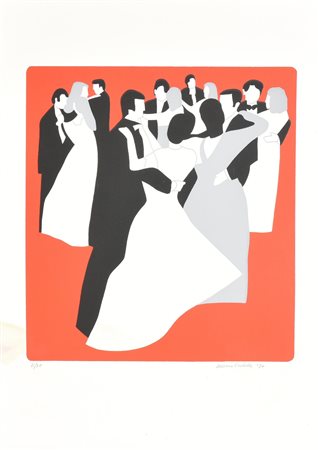 Marco Lodola IL BALLO serigrafia su carta Fabriano, cm 70x50: es. 12/30 firma...