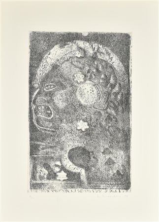 Claudio Knopfli SENZA TITOLO incisione su carta, battuta cm 50x32, su foglio...