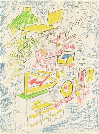 Sebastian Matta SENZA TITOLO litografia su carta, cm 40x30; es. 272/500 firma