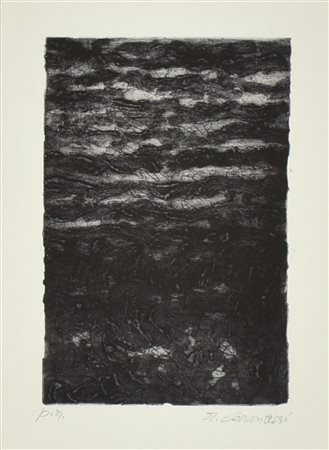 Arturo Carmassi SENZA TITOLO acquaforte acquatinta, cm 29,6x20, su foglio cm...