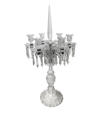 Candeliere in cristallo a 6 luci , 19°  secolo